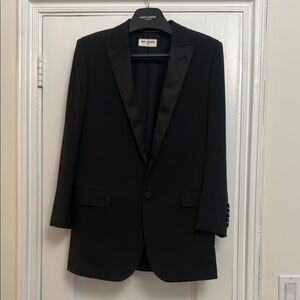 Saint Laurent Women's Black Tuxedo Blazer